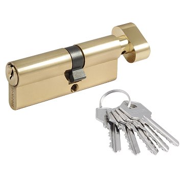 Изображение товара Цилиндр замка Нора-М ЛУВ-80 (45-35в) с асимметричным механизмом и вертушкой золото