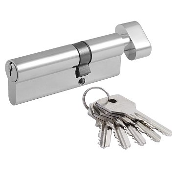 Изображение товара Цилиндр замка личинка Нора-М STD Z ЛВ 15547, асимметричный с вертушкой, Хром, ЛВ-90 (55-35в)