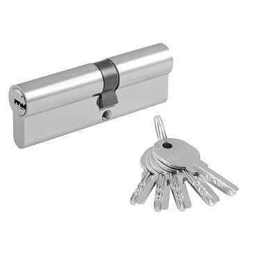Изображение товара Цилиндр замка Нора-М ЛПУ-90 50-40 хром с личинкой асимметричный, противопожарный, Россия