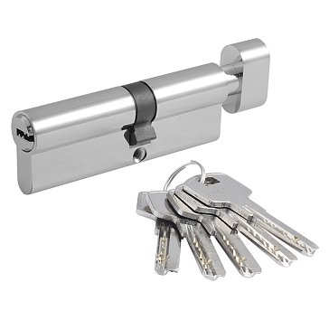 Изображение товара Цилиндр замка личинка Нора-М STD Z ЛПВ-90 (50-40в) хром асимметричный с вертушкой