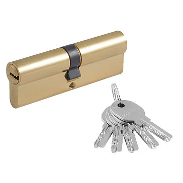 Изображение товара Цилиндр замка Нора-М ЛПУ-90 6620, врезной замок с автоматическим запиранием, латунь, золото, 5 ключ