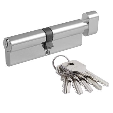 Изображение товара Цилиндр замка личинка Нора-М STD Al ЛВ-100 (50-50) хром с вертушкой