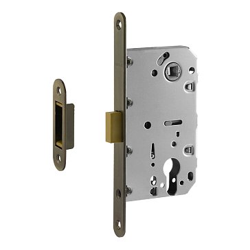 Изображение товара Замок врезной цилиндровый Нора-М 18577, М25М-85 мм, с магнитным ригелем, старая бронза