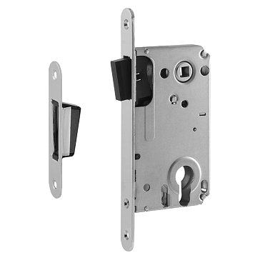 Изображение товара Замок врезной цилиндровый Нора-М 14747, 25М-85 мм, с магнитным ригелем, хром