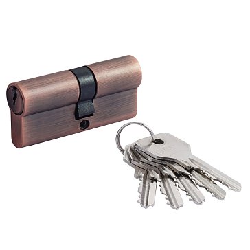 Изображение товара Цилиндр замка Нора-М STD Z Л 18663, старая медь, 70 мм, 5 ключей