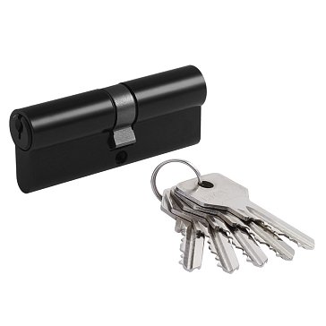 Изображение товара Цилиндр замка Нора-М STD Z Л 19010, врезной, черный, 80 мм, 5 ключей