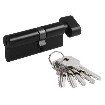 Изображение товара Цилиндр замка личинка Нора-М STD Al ЛВ-80 (45-35в) 19134, асимметричный с вертушкой, черный 