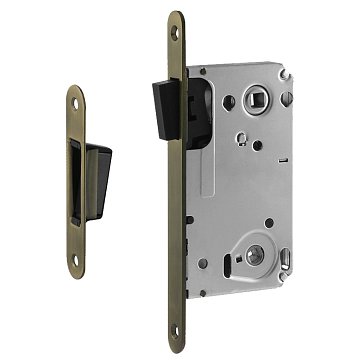 Изображение товара Замок врезной Нора-М 13М-90 14917, под фиксатор, с магнитным ригелем, старая бронза