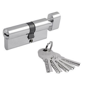 Изображение товара Цилиндр замка личинка Нора-М STD Al ЛПВ-70 (40-30в) 19069 хром асимметричный с вертушкой