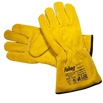 Изображение товара Сварочные краги Fubag FWGK 10 Y 641176, на подкладке, с кевларовой нитью, желтые