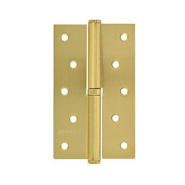 Изображение товара Петля дверная разъемная Нора-М 750-5" 11861, 125*75*2,5, без колп., Матовое золото, Правая