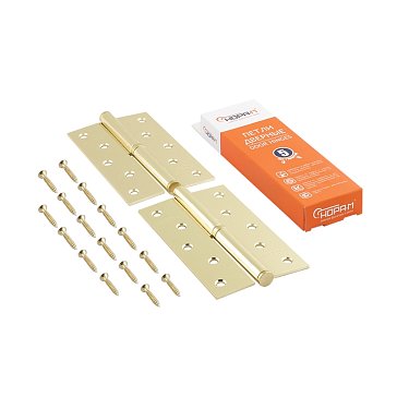 Изображение товара Петля дверная разъемная Нора-М 750-5 125x75 мм левая золото