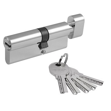 Изображение товара Цилиндр замка личинка Нора-М STD Al ЛПВ-80 (45-35в) 19073, асимметричный с вертушкой, хром 