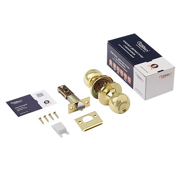 Изображение товара Ручка защелка Нора-М 15699, кноб ЗШ поворотный, для межкомнатных дверей, золото, 05, без запирания