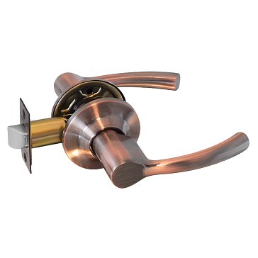 Изображение товара Ручка защелка Нора-М ТТ1 15807, нажимная, для межкомнатных дверей, старая медь, 05, без запирания