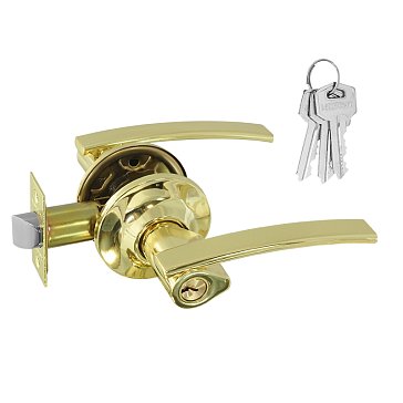 Изображение товара Ручка защелка Нора-М ТТ14 14025, нажимная для межкомнатных дверей, золото, 01, ключ/фиксатор