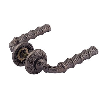 Изображение товара Ручка дверная Нора-М Пальма 8715 комплект застаренное серебро