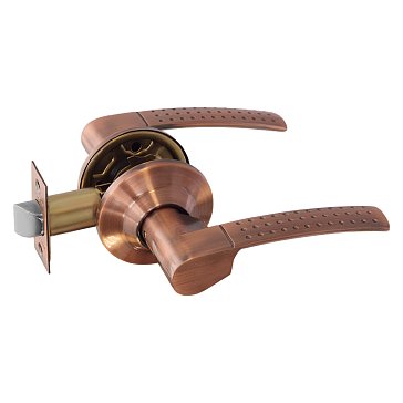 Изображение товара Ручка защелка Нора-М ТТ15 14980, нажимная для межкомнатных дверей, старая медь, 05, без запирания