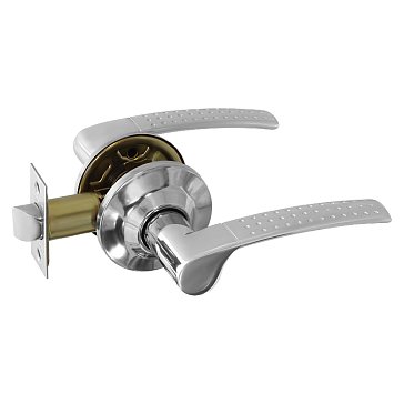 Изображение товара Ручка защелка Нора-М ТТ15 14983, нажимная для межкомнатных дверей, хром, 05, без запирания