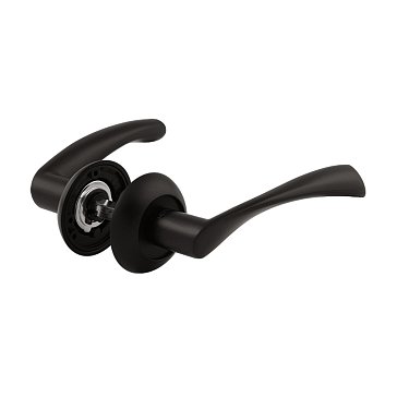 Изображение товара Ручка дверная Нора-М 100 А Al 17222, комплект ручек, черный