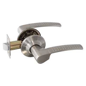 Изображение товара Ручка защелка Нора-М 14974, ТТ15 нажимная, для межкомнатных дверей, матовый никель, 05, без запирания