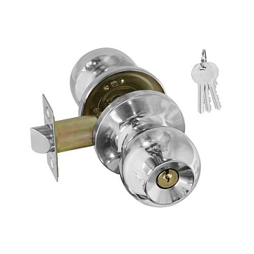 Изображение товара Ручка защелка кноб Нора-М ЗШ-STD-01 13742, поворот. для межкомн. дверей, Хром, ключ/фиксатор