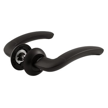 Изображение товара Ручка дверная Нора-М 23 А Al 17229 комплект черных ручек для межкомнатных и входных дверей