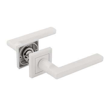 Изображение товара Ручка дверная Нора-М 108 K Al 17239 комплект, белый, межкомнатная дверная ручка