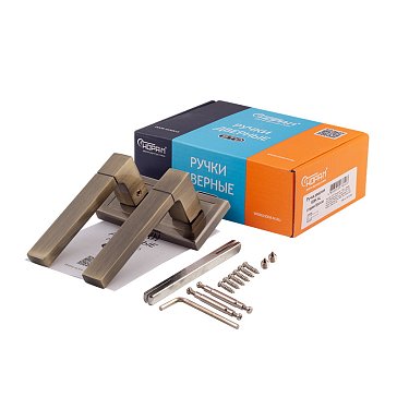 Изображение товара Ручка дверная Нора-М 16135, 109 К Al комплект ручек, старая бронза