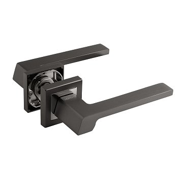 Изображение товара Ручка дверная Нора-М 111 K Al 16550 комплект графит для межкомнатных и входных дверей