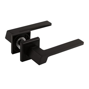 Изображение товара Ручка дверная Нора-М 111 K Al 17224, комплект ручек, черный