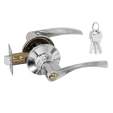 Изображение товара Ручка защелка Нора-М Isparus ЗВ2 16773, нажимная, для межкомнатных дверей, хром, ключ/фиксатор