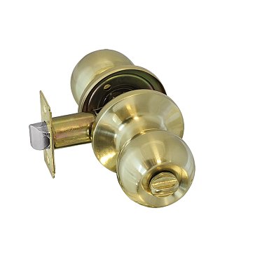 Изображение товара Ручка защелка кноб Нора-М Isparus ЗШ 16793, поворотная, для межкомнатных дверей, матовое золото, 03, фиксатор