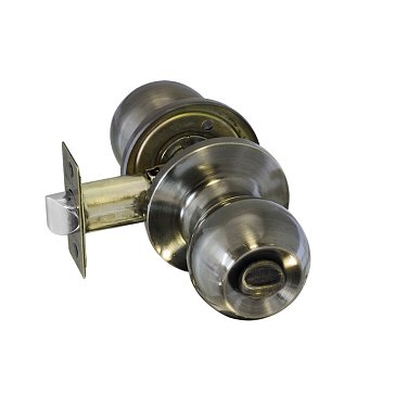 Изображение товара Ручка защелка кноб Нора-М Isparus ЗШ 16795, поворотная, для межкомнатных дверей, старая бронза, 03, фиксатор