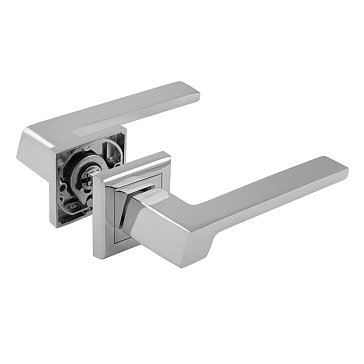 Изображение товара Ручка дверная Нора-М 111 K Al 16255 комплект 2 шт хром входная дверь Россия