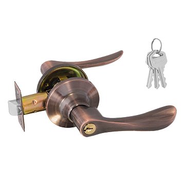 Изображение товара Ручка защелка Нора-М Isparus ЗВ3 01 16956, нажимная, ключ/фиксатор, старая медь