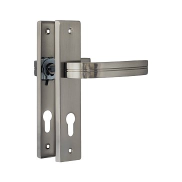 Изображение товара Ручка дверная на планке Нора-М 17012, 106-70 мм, комплект ручек, матовый никель