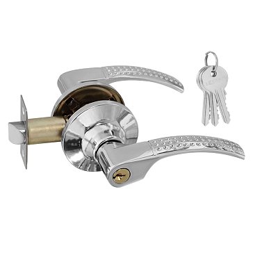 Изображение товара Ручка защелка Нора-М ТТ15-STD 16755, нажимная для межкомнатных дверей, хром, 01, ключ/фиксатор