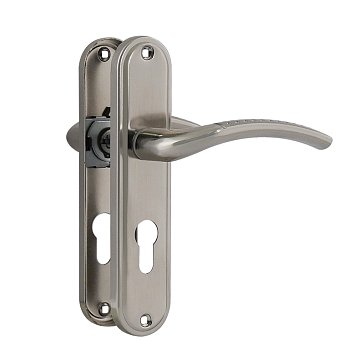 Изображение товара Ручка дверная на планке Нора-М 796А 19489, матовый никель, комплект из 2 шт.