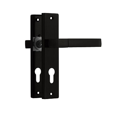 Изображение товара Ручка дверная на планке Нора-М 709К 19507, комплект ручек, черный, 55 мм