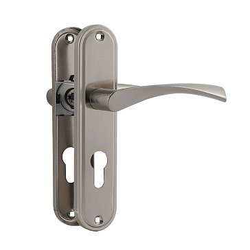 Изображение товара Ручка дверная на планке Нора-М 700А 19509, комплект ручек, матовый никель, 55 мм