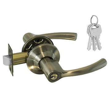 Изображение товара Ручка защелка Нора-М Isparus ТТ1 19833, нажимная, для межкомнатных дверей, старая бронза, 01, ключ/фиксатор