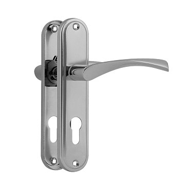 Изображение товара Ручка дверная на планке Нора-М 700А 19511, комплект ручек, хром, 55 мм