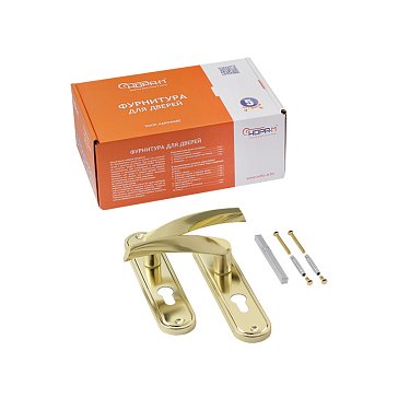 Изображение товара Ручка дверная на планке Нора-М 700А 19533, комплект ручек, золото, 61,5 мм