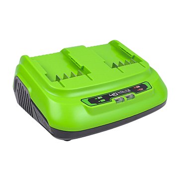 Изображение товара Быстрое зарядное устройство Greenworks 40 В на 2 аккумулятора модель 2938807