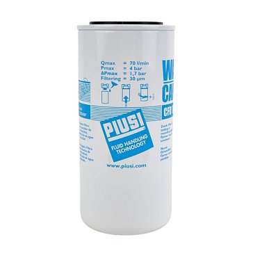 Изображение товара Сменный водопоглощающий картридж для топлива и ДТ Piusi F0061101A, 70 л/мин, 30 мк, 200 ß, для фильтра F00611A0A