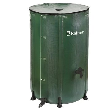 Изображение товара Бочка для воды Kolner KWB 200B 8091100300, 200 л, с краном и крышкой на молнии, зеленая, ПВХ, размер В 70см х Д 60см