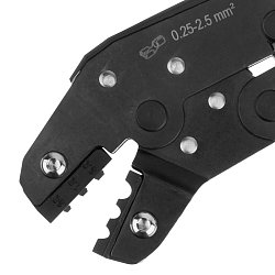 Клещи Denzel 17745 для обжима неизолированных наконечников НК и НВ, разъемов РП, 0,25 - 2,5 мм2 