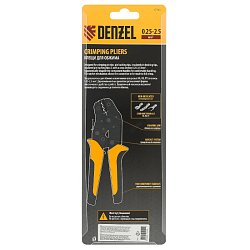 Клещи Denzel 17745 для обжима неизолированных наконечников НК и НВ, разъемов РП, 0,25 - 2,5 мм2 