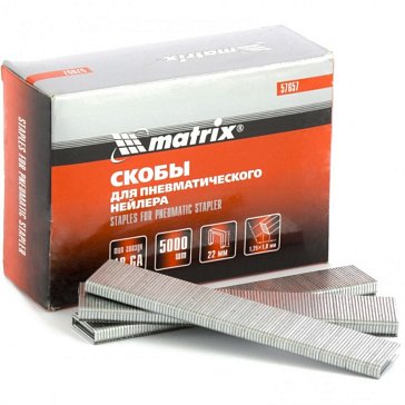 Изображение товара Скобы для пневматического степлера Matrix 18GA 57657 для монтажных и мебельных работ